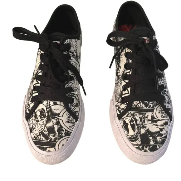 DC x Unisex Marvel Deadpool Manual Skater Shoes Men's Size 7.5 Women's size 9 - Picture 4 of 14